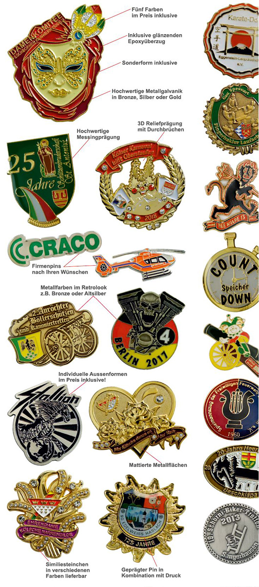 Geprägte Pins